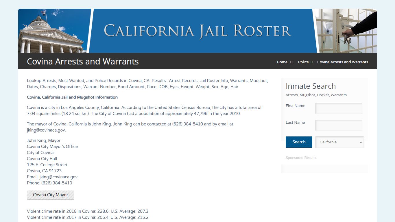 Covina Arrests and Warrants | Jail Roster Search